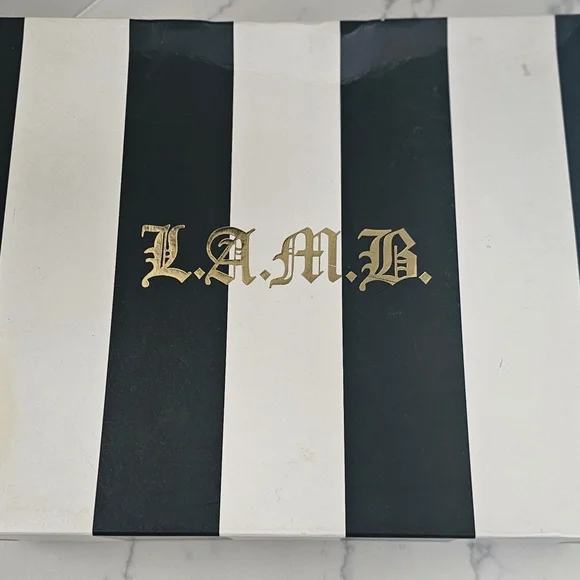 L.A.M.B. Qwen Stefani Blue Leather Strappy Heels - Picture 9 of 9